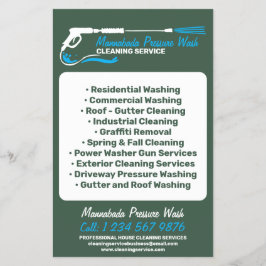 Flyer Lavado de presión de energía de lavado verde profe