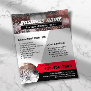 Flyer Lavado Profesional de Autos Detallado de Autos Lim