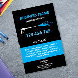 Flyer Lavador de corriente de presión profesional<br><div class="desc">Diseño profesional de tarjetas de visita - pistola de lavado a presión plateada y efecto de pulverización de agua purpurina para sus servicios de lavado a presión</div>