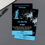 Flyer Lavador de corriente de presión profesional<br><div class="desc">Diseño profesional de tarjetas de visita - pistola de lavado a presión azul para sus servicios de lavado a presión</div>