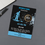 Flyer Lavador de corriente de presión profesional<br><div class="desc">Diseño profesional de tarjetas de visita - pistola de lavado a presión azul para sus servicios de lavado a presión</div>