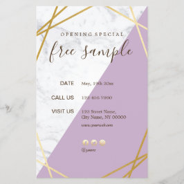 Flyer Lavanda de mármol oro geométrica de Moda moderna 5