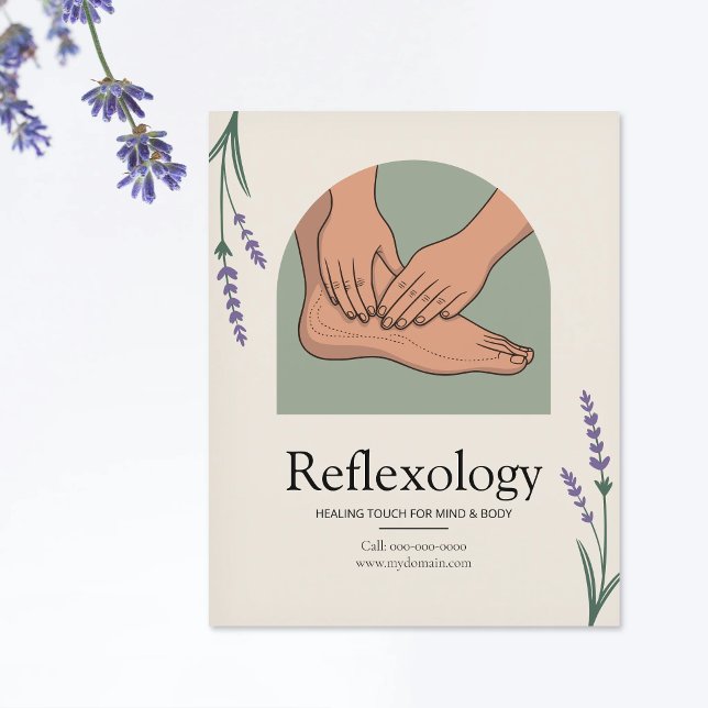 Flyer Lavanda - Reflexología (Lavender - Reflexology Flyer)