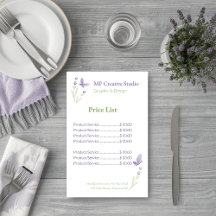 Lavender Business Branding Price List