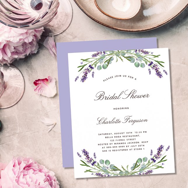 Flyer Lavender eucalipto ducha de novia floral de presup (Subido por el creador)