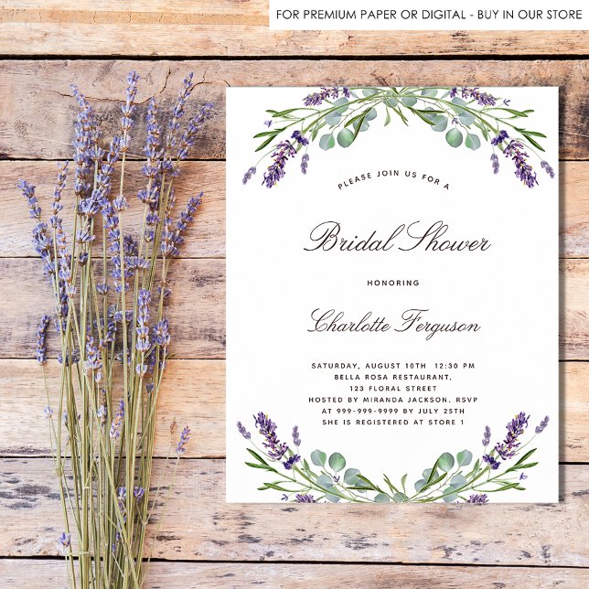 Flyer Lavender eucalyptus budget bridal shower (Subido por el creador)