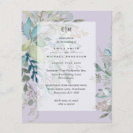 Flyer Lavender Sage Wedding Ceremony Reception BUDGET