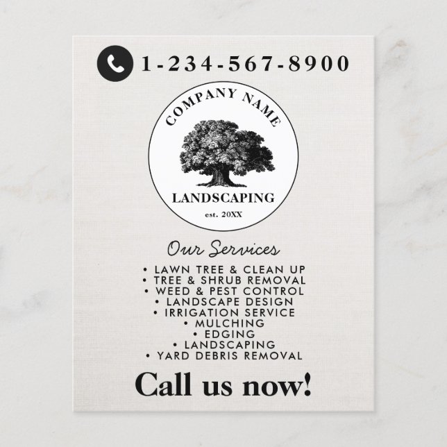 Flyer Lawn Mowing Landscaping Garden Lawn Care Tree (Frente)