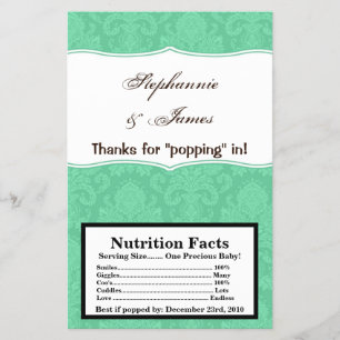 Flyer Lazo blanco de damasco de tela de maletero de palo