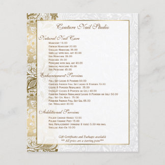 Flyer Lazo floral dorado con fondo blanco