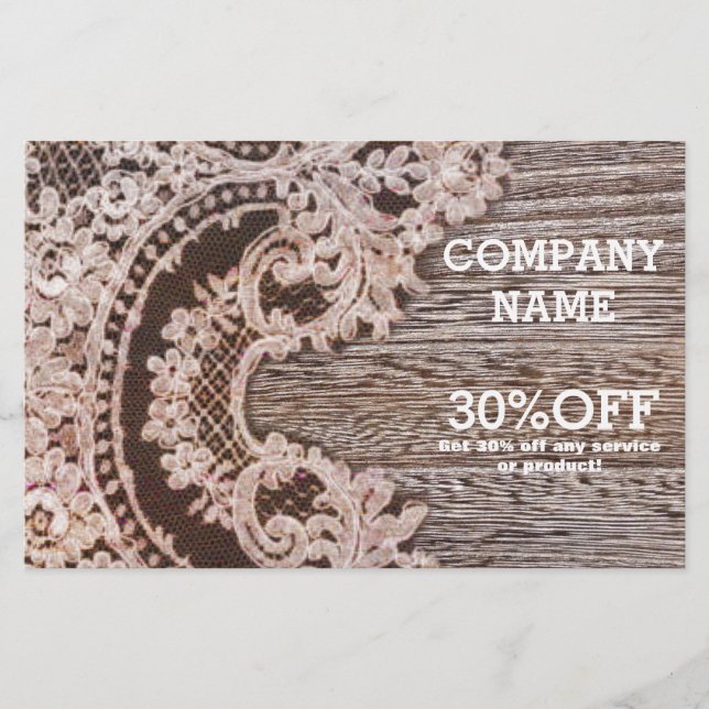 Flyer lazo rústico occidental campestre chic madera de g (Frente)