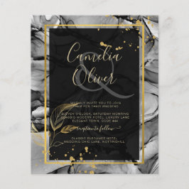 Flyer LeahG® Black Gold Ink Wedding INVITE