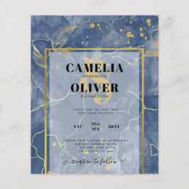 Flyer LeahG Blue Gold INK Resumen de boda