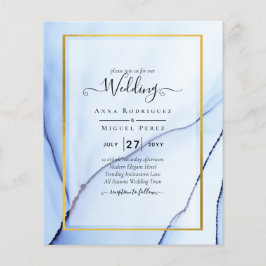 Flyer LeahG Blue Gold INK Resumen de boda