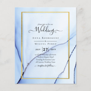 Flyer LeahG Blue Gold INK Resumen de boda