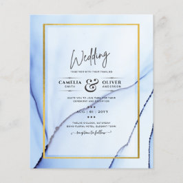 Flyer LeahG Blue Gold INK Resumen de boda