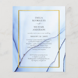 Flyer LeahG Blue Gold INK Resumen de boda