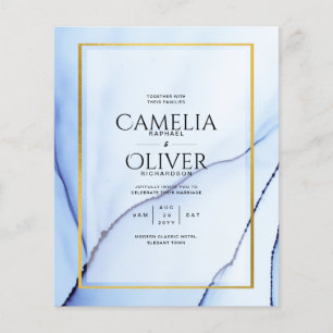 Flyer LeahG Blue Gold INK Resumen de boda
