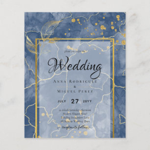 Flyer LeahG Blue Gold INK Resumen de boda