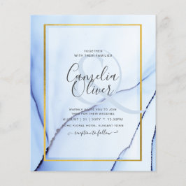 Flyer LeahG Blue Gold INK Resumen de boda
