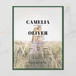 Flyer LeahG Emerald Forest Green Wedding INVITE