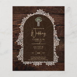 Flyer LeahG Encaje Rústico Gipsófilas Madera Boda INVITA