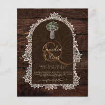 LeahG Encaje Rústico Gypsophila Boda de Madera INV