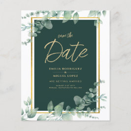 Flyer LeahG Eucalipto Verdor Oro CODIGO QR DE BODA
