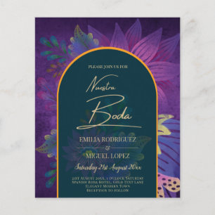 Flyer LeahG Green Purple Gold JEWEL TONES Wedding INVITE