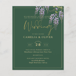 Flyer LeahG Green Purple Gold WISTERIA Wedding INVITE