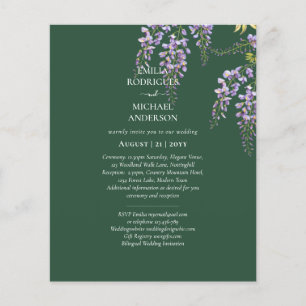 Flyer LeahG Green Purple WISTERIA Wedding INVITE