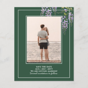 Flyer LeahG Green Purple WISTERIA Wedding INVITE