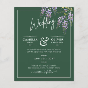 Flyer LeahG Green Purple WISTERIA Wedding INVITE