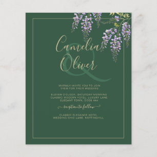 Flyer LeahG Green Purple WISTERIA Wedding INVITE