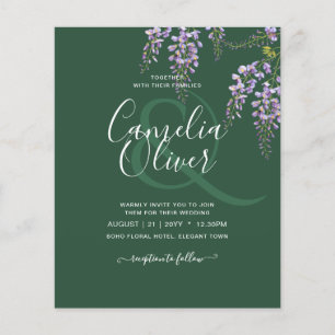 Flyer LeahG Green Purple WISTERIA Wedding INVITE