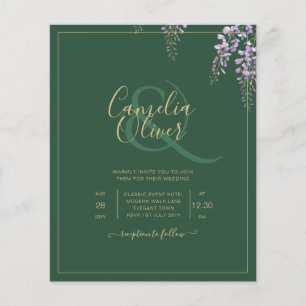 Flyer LeahG Green Purple WISTERIA Wedding INVITE