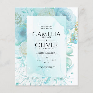 Flyer LeahG INK Sea Glass Turquesa Acuario Abstracto INV