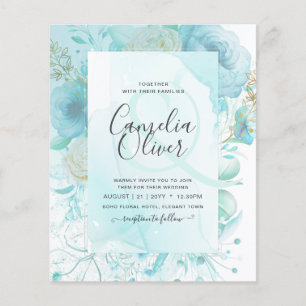 Flyer LeahG INK Sea Glass Turquoise Aqua Resumen INVITE