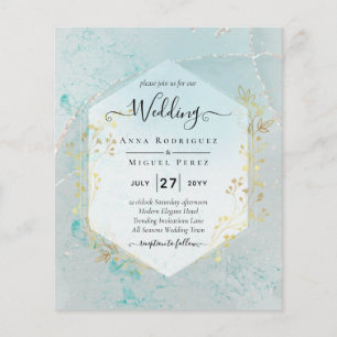 Flyer LeahG INK Sea Glass Turquoise Gold Aqua INVITE
