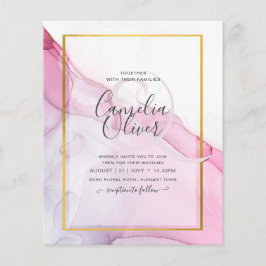Flyer LeahG INVITACIÓN de boda abstracta con tinta morad