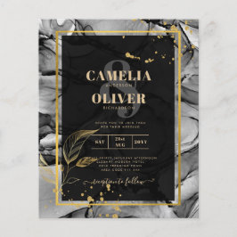 Flyer LeahG® Invitación de boda con tinta de alcohol Bla