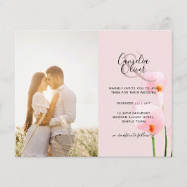 Flyer LeahG Pink Calla Lily FOTO Overlay Wedte Invite de