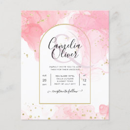 Flyer LeahG PINK GOLD INK Resumen de boda