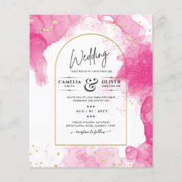 Flyer LeahG PINK GOLD INK Resumen de boda