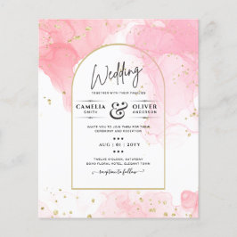 Flyer LeahG PINK GOLD INK Resumen de boda
