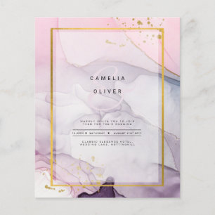 Flyer LeahG Pink Purple Lavender Gold TINK Wedding INVIT