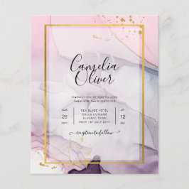 Flyer LeahG Pink Purple Lavender Gold TINK Wedding INVIT