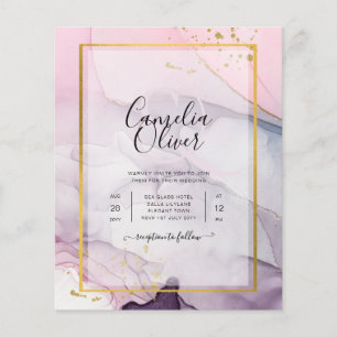 Flyer LeahG Pink Purple Lavender Gold TINK Wedding INVIT