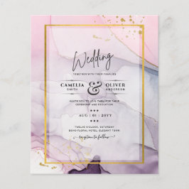 Flyer LeahG Pink Purple Lavender Gold TINK Wedding INVIT