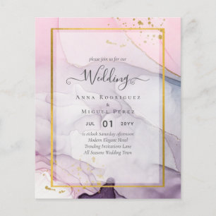 Flyer LeahG Pink Purple Lavender Gold TINK Wedding INVIT